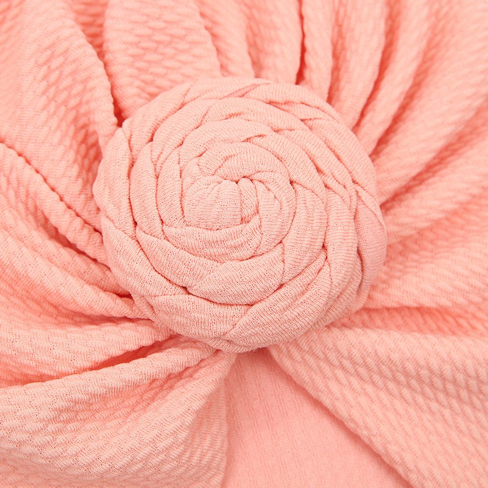 Turban Waffelpiqué geflochtener Knoten altrosa