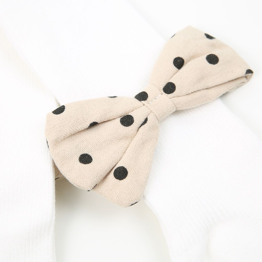 Strumpfhose gepunkt. Schleife weiß