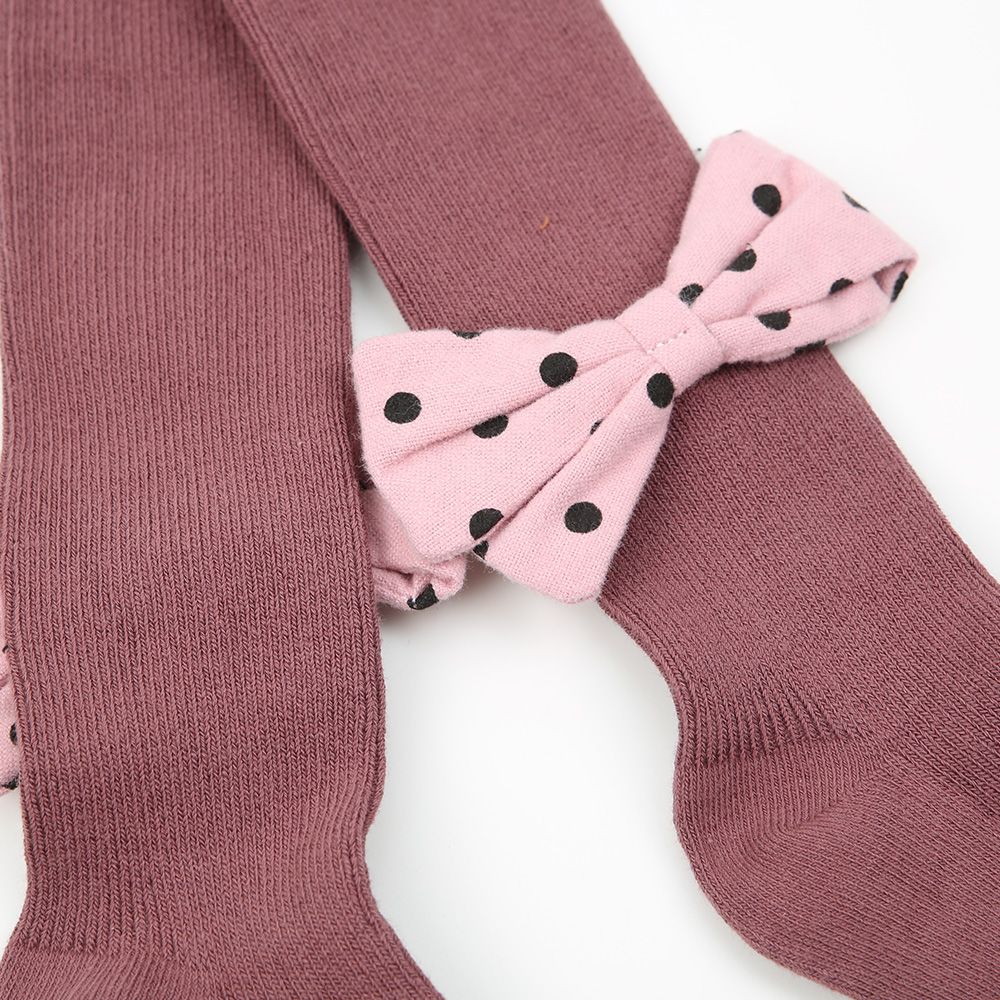 Strumpfhose gepunkt. Schleife beerenton