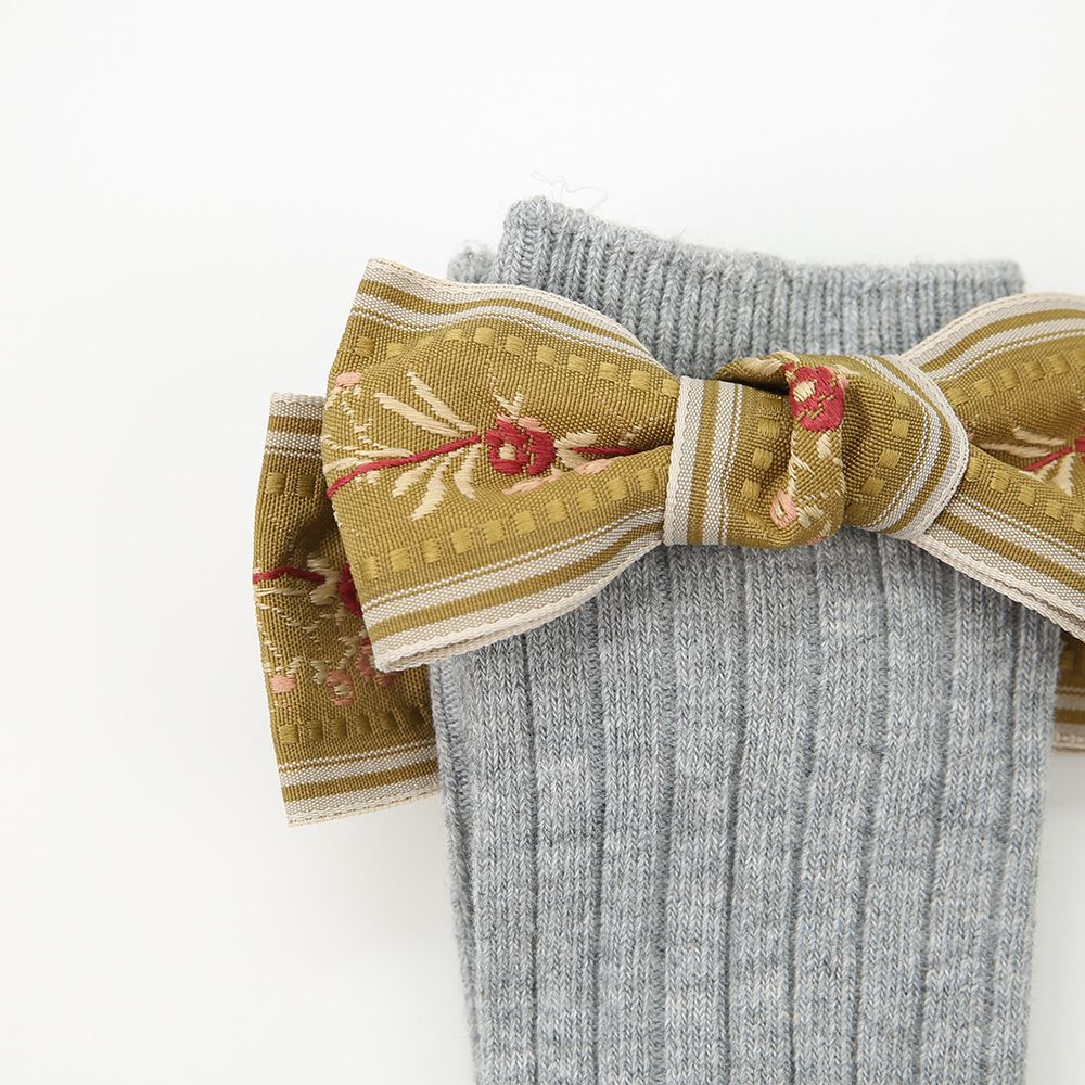 Strümpfe+1 Haaraccessoire Schleife grau