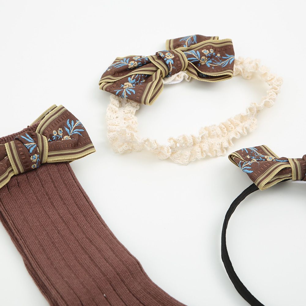 Strümpfe+1 Haaraccessoire Schleife braun