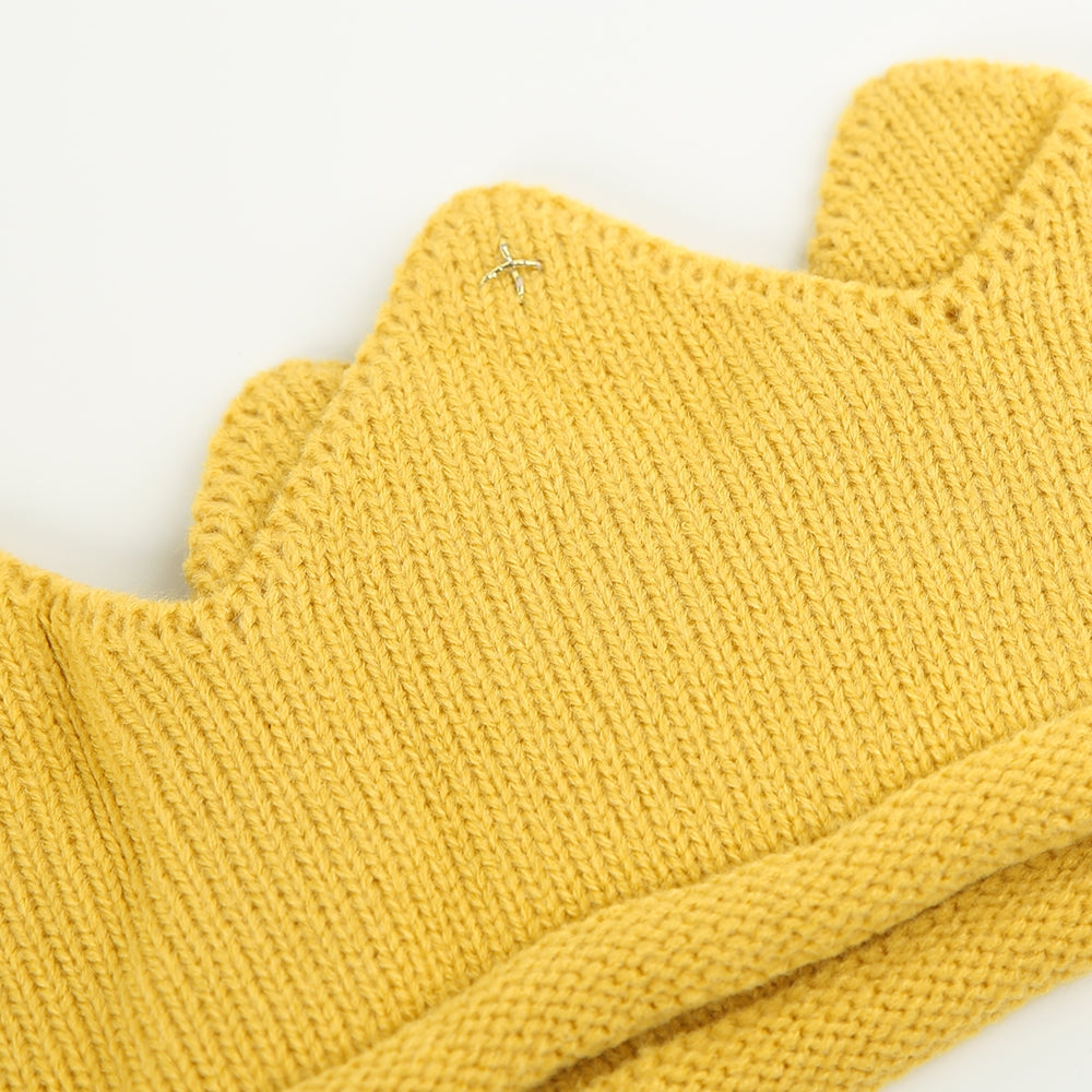 Wollstirnband Krone gelb