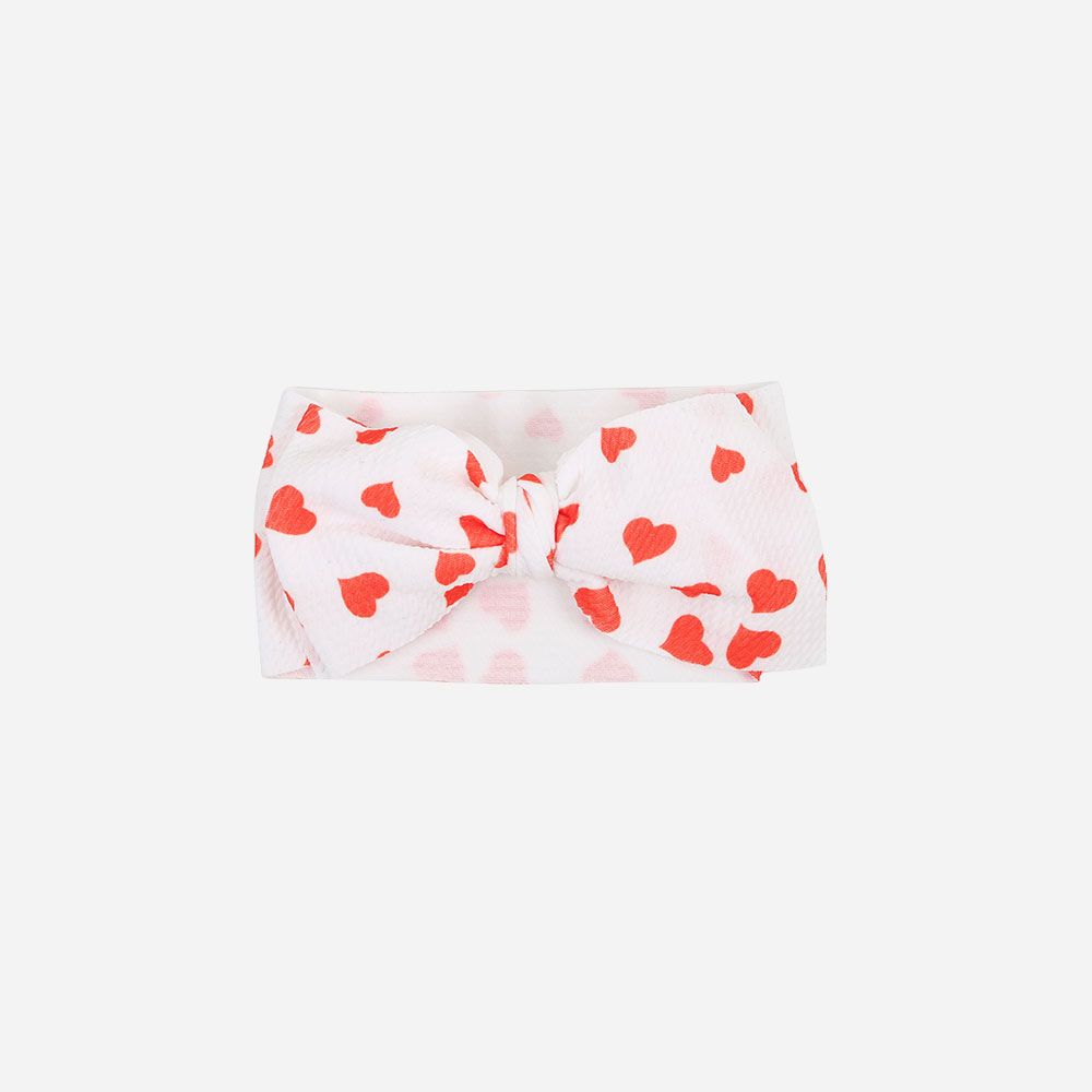 Stirnband Waffelpiqué Schleife Herzen