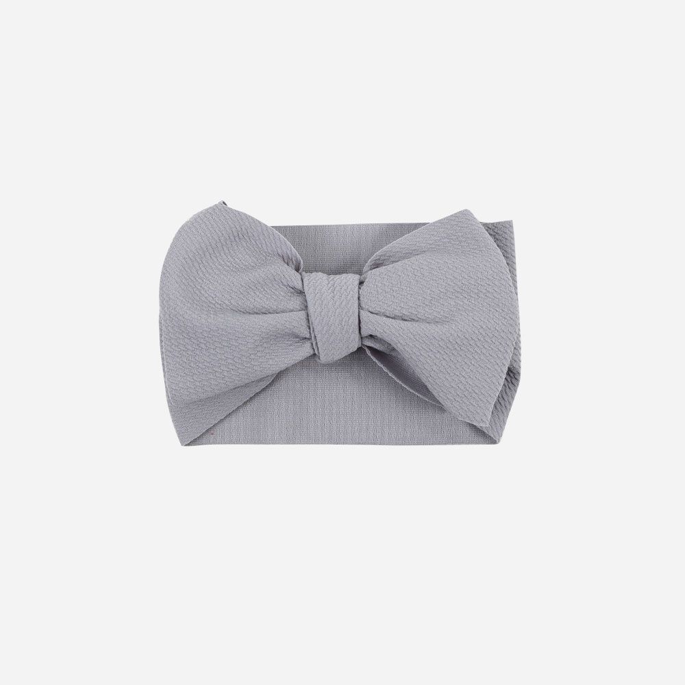 Stirnband Waffelpiqué Schleife grau