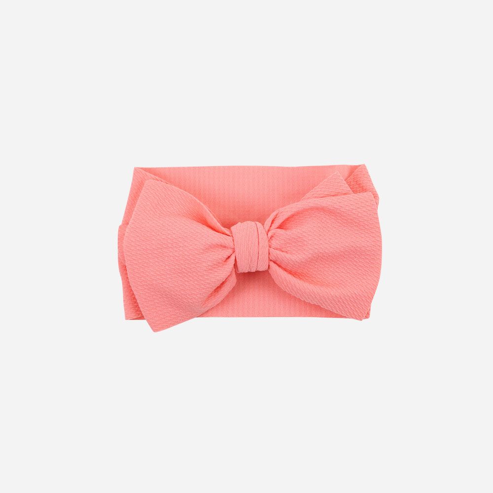 Stirnband Waffelpiqué Schleife coral