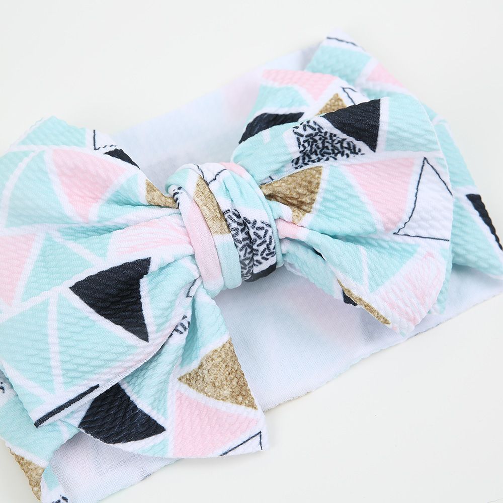 Stirnband Waffelpiqué Schleife Geomuster