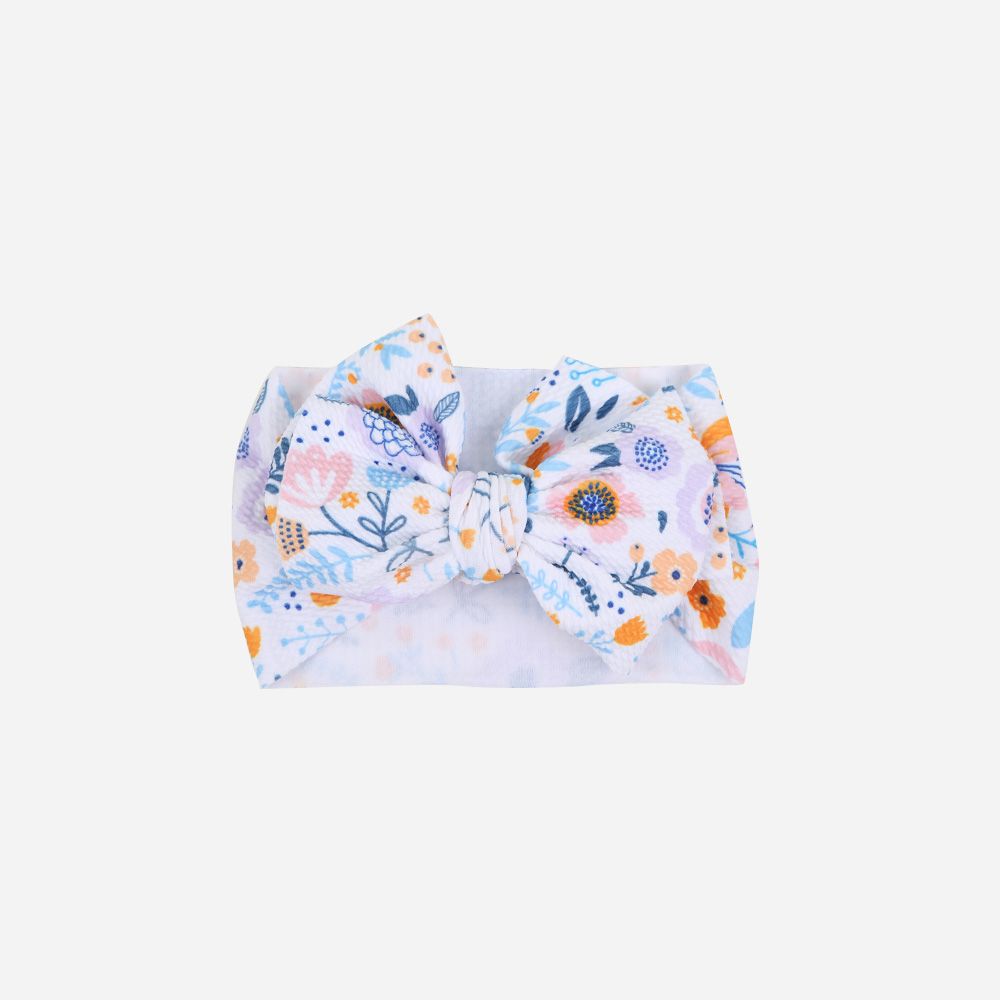 Stirnband Waffelpiqué Schleife Blumen XII