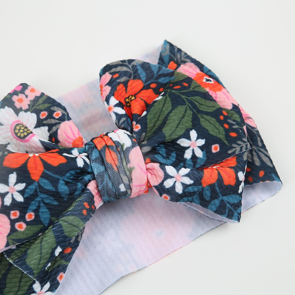 Stirnband Waffelpiqué Schleife Blumen XI