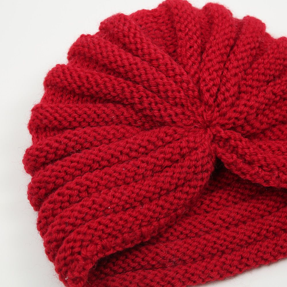 Strickturban Rippstruktur rot