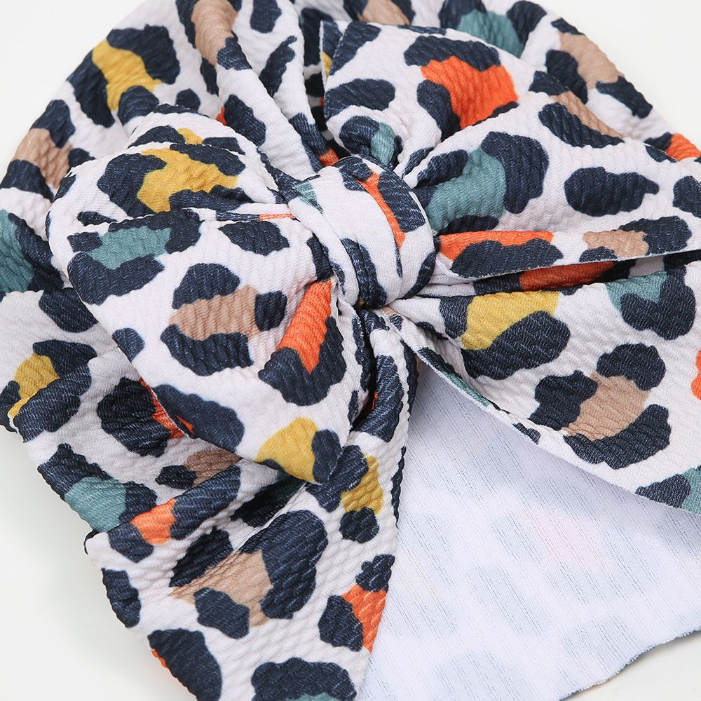 Turban Waffelpiqué Schleife Leomuster