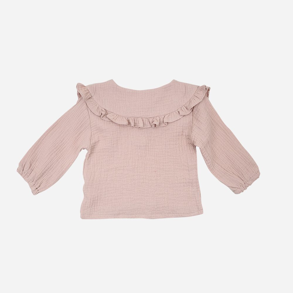 Bluse Musselin Volantkragen altrosa