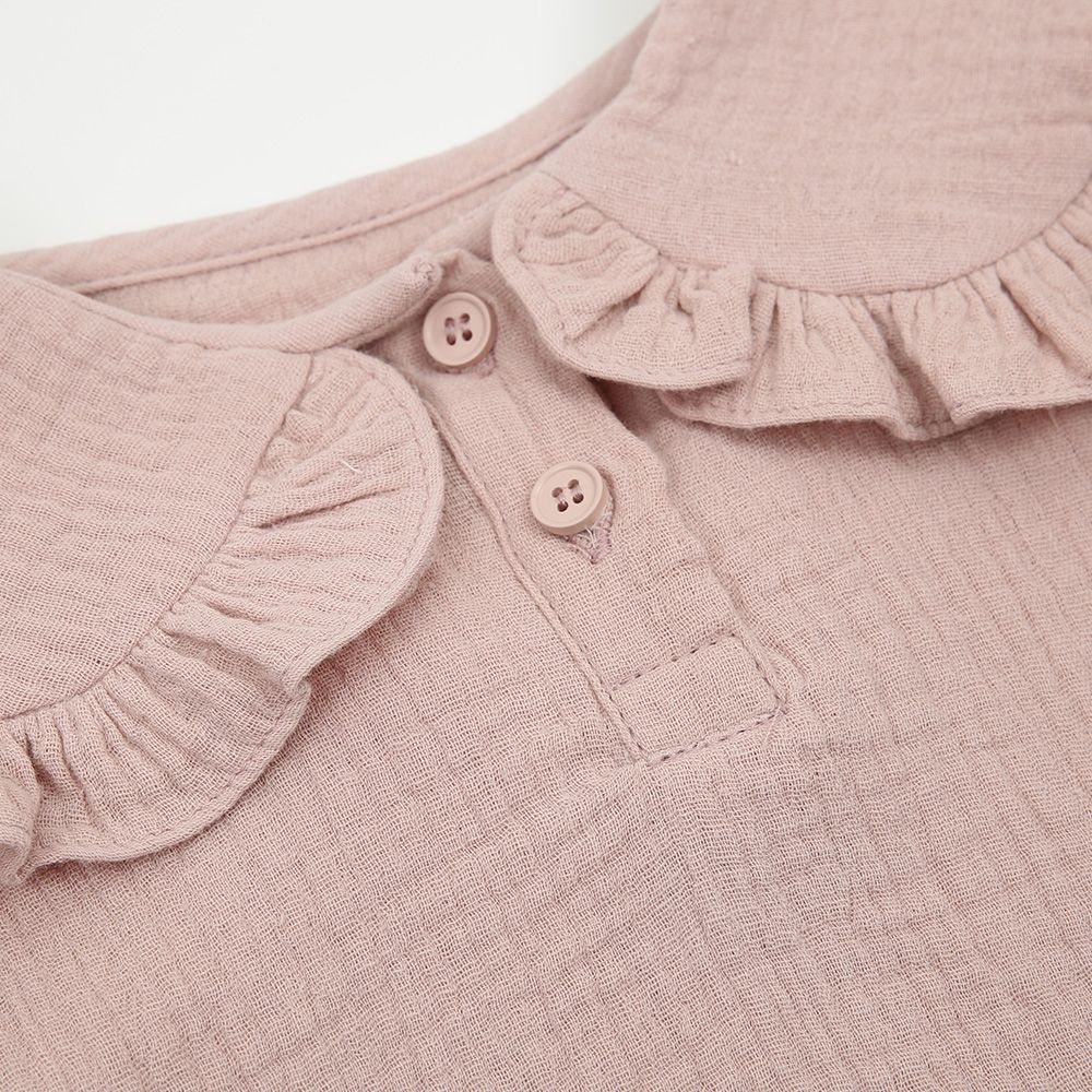 Bluse Musselin Volantkragen altrosa