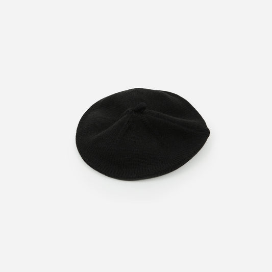 Strick-Baskenmütze schwarz