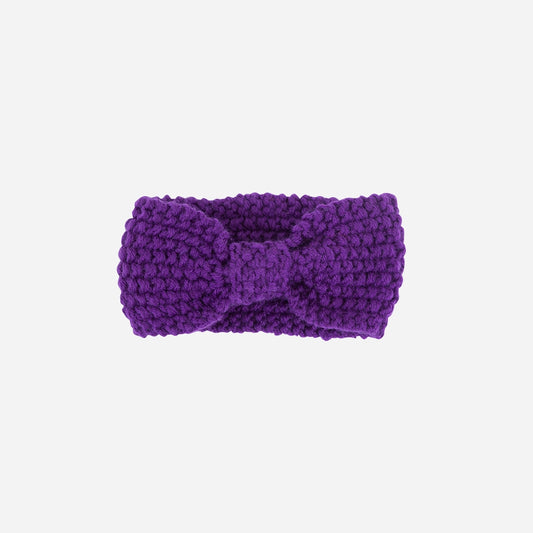 Strickstirnband Knoten violett