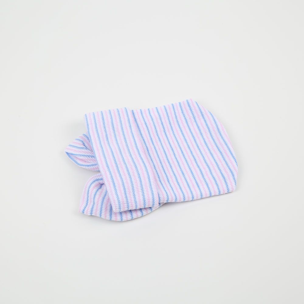 Newbornmütze Bow rosa-blau gestreift