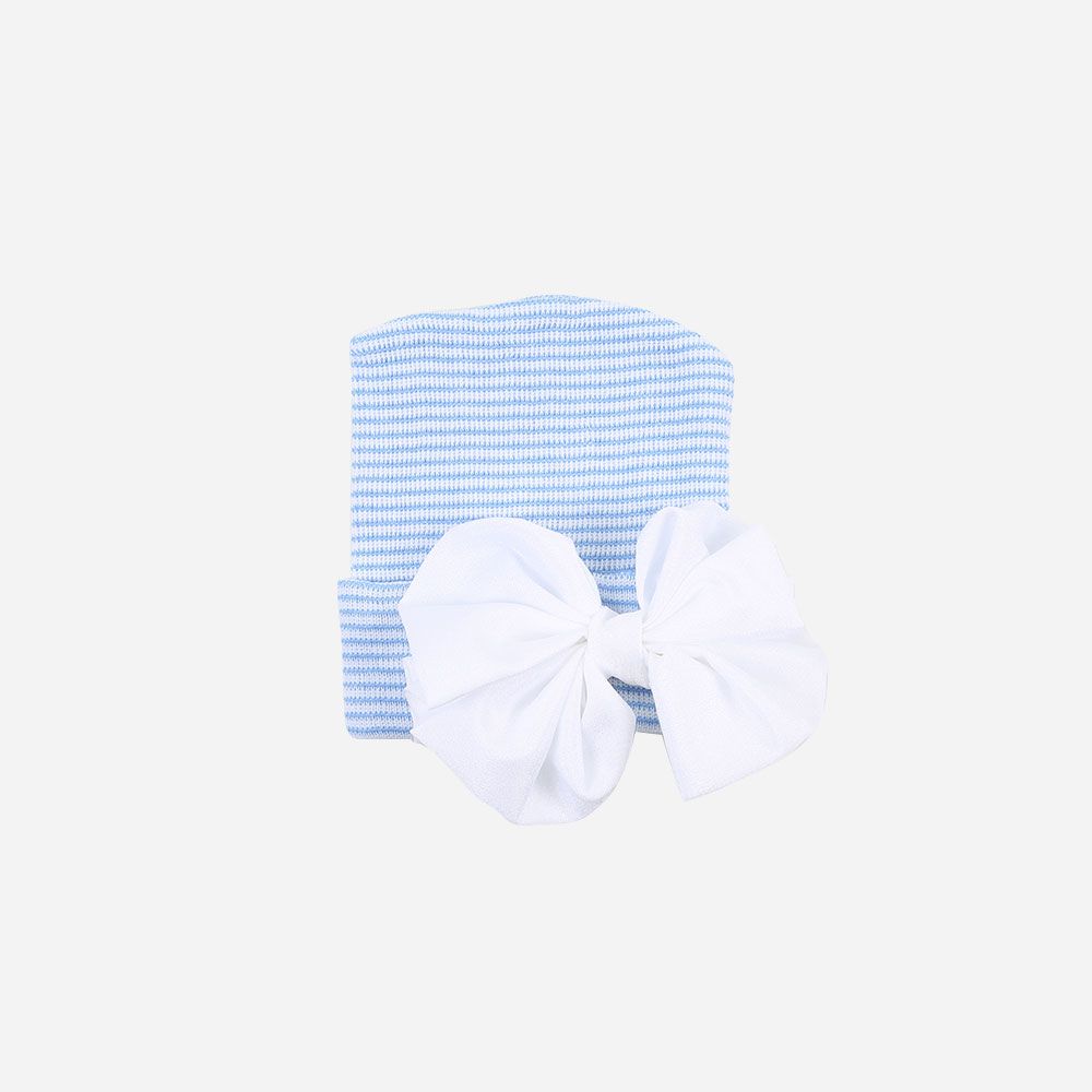 Newbornmütze blau Satinschleife